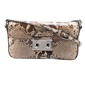 Miu Miu Beige and Brown Snakeskin Crossbody Bag